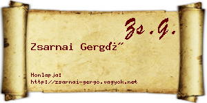 Zsarnai Gergő névjegykártya